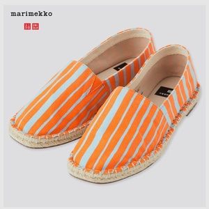 Marimekko & Uniqlo collab orange & blue espadrilles NWT